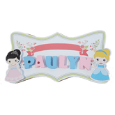 C&F Wooden Floral Garden Ribbon Name Plate